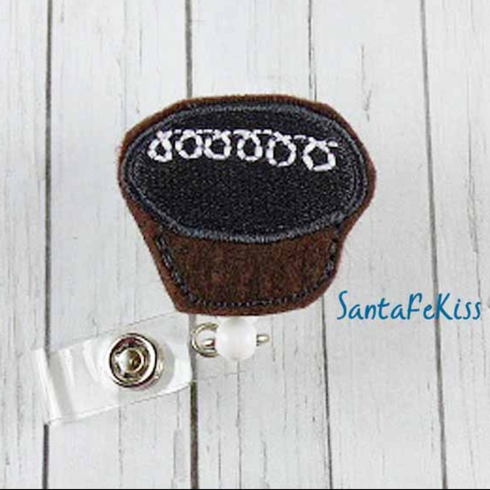 Chocolate Cupcake Felt Badge Reel by SantaFeKiss